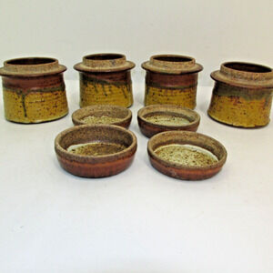 Kenneth Ferguson Pottery signed - 4 pottery jars & Lids -1960's - 1970's